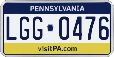PA license plate LGG0476