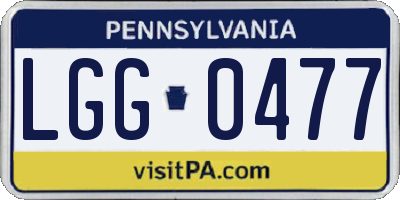 PA license plate LGG0477