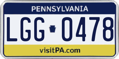 PA license plate LGG0478
