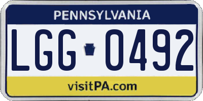 PA license plate LGG0492