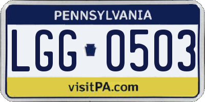 PA license plate LGG0503