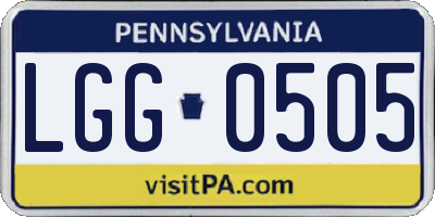 PA license plate LGG0505