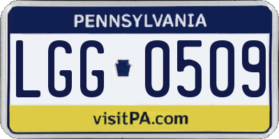 PA license plate LGG0509