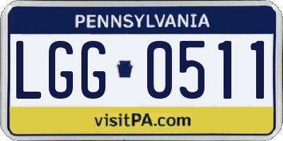 PA license plate LGG0511