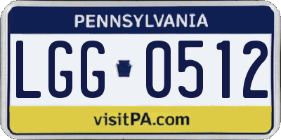 PA license plate LGG0512