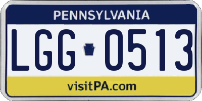 PA license plate LGG0513