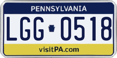 PA license plate LGG0518