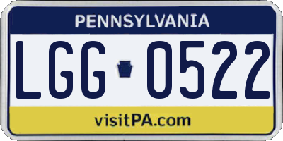 PA license plate LGG0522