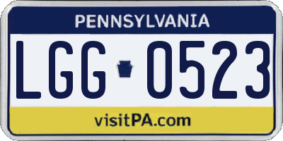 PA license plate LGG0523