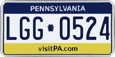 PA license plate LGG0524
