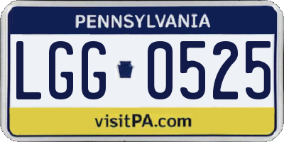 PA license plate LGG0525