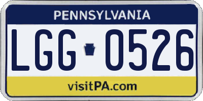 PA license plate LGG0526