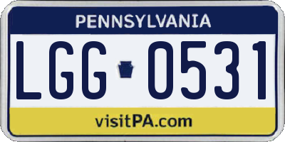 PA license plate LGG0531