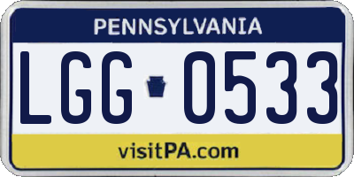 PA license plate LGG0533