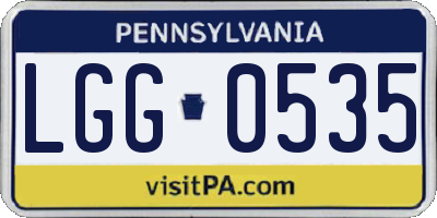 PA license plate LGG0535
