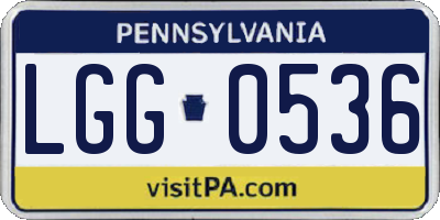 PA license plate LGG0536