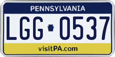PA license plate LGG0537