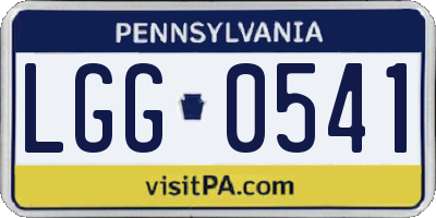 PA license plate LGG0541
