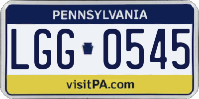 PA license plate LGG0545