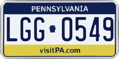 PA license plate LGG0549