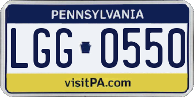 PA license plate LGG0550