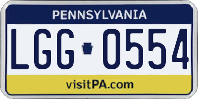 PA license plate LGG0554