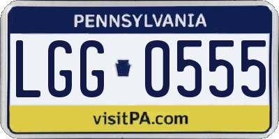 PA license plate LGG0555
