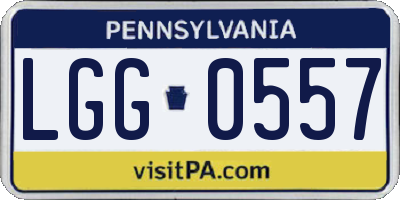 PA license plate LGG0557