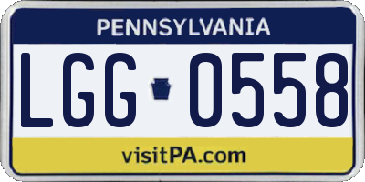 PA license plate LGG0558