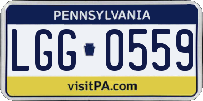 PA license plate LGG0559