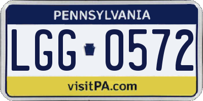 PA license plate LGG0572