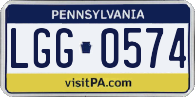 PA license plate LGG0574