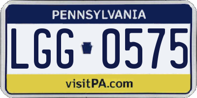 PA license plate LGG0575