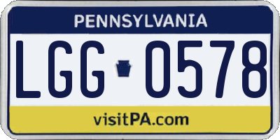 PA license plate LGG0578