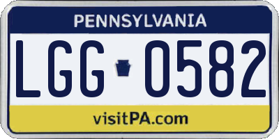 PA license plate LGG0582