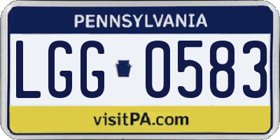 PA license plate LGG0583