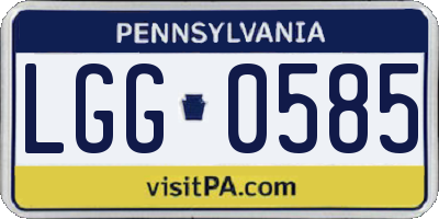 PA license plate LGG0585