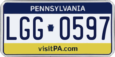 PA license plate LGG0597