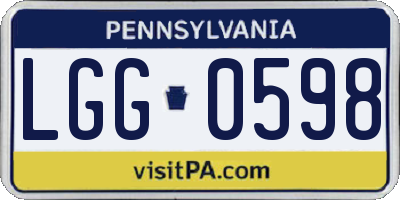 PA license plate LGG0598