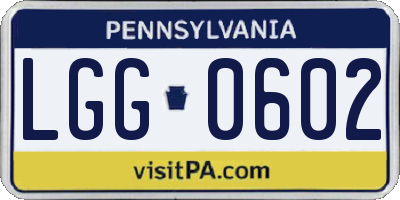 PA license plate LGG0602