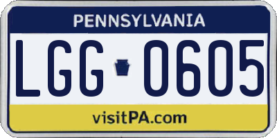 PA license plate LGG0605