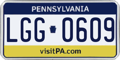 PA license plate LGG0609