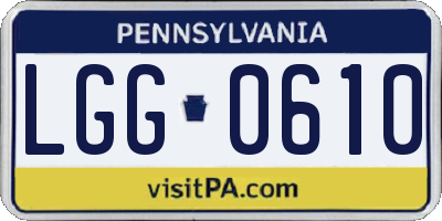 PA license plate LGG0610