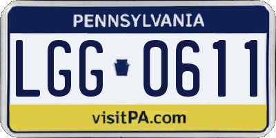 PA license plate LGG0611