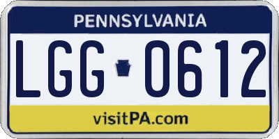 PA license plate LGG0612