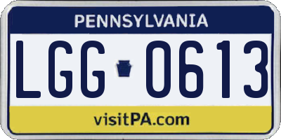 PA license plate LGG0613