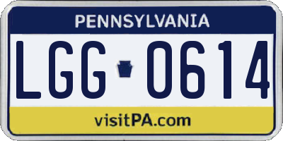 PA license plate LGG0614