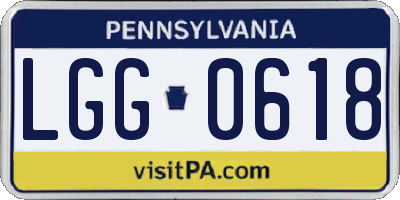 PA license plate LGG0618