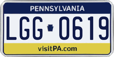 PA license plate LGG0619