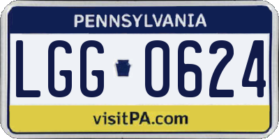 PA license plate LGG0624